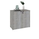 Ver imagem 5 de Armário Baixo com 2 Portas 75x80x42cm Branco/Snow/Preto