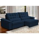 Ver imagem 2 de Sofá Retrátil Reclinável para Sala 4 Lugares 290cm Maresi F04 Veludo Azul - Lyam Decor