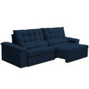 Ver imagem 1 de Sofá Retrátil Reclinável para Sala 4 Lugares 290cm Maresi F04 Veludo Azul - Lyam Decor