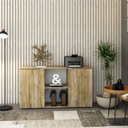 Ver imagem 1 de Armário Baixo com 2 Portas e Nicho 75x135x42cm Marrom/Carvalho/Branco