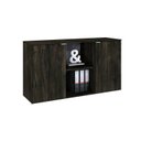 Ver imagem 5 de Armário Baixo com 2 Portas e Nicho 75x135x42cm Marrom/Carvalho Escuro/Branco