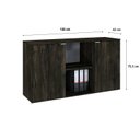 Ver imagem 4 de Armário Baixo com 2 Portas e Nicho 75x135x42cm Marrom/Carvalho Escuro/Branco