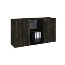 Ver imagem 3 de Armário Baixo com 2 Portas e Nicho 75x135x42cm Marrom/Carvalho Escuro/Branco