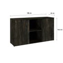 Ver imagem 4 de Armário Baixo com 2 Portas e Nicho 75x135x42cm Marrom/Carvalho Escuro/Preto