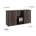 Ver imagem 6 de Armário Baixo com 2 Portas e Nicho 75x135x42cm Marrom/Nogal/Branco