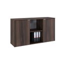 Ver imagem 3 de Armário Baixo com 2 Portas e Nicho 75x135x42cm Marrom/Nogal/Branco