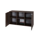 Ver imagem 2 de Armário Baixo com 2 Portas e Nicho 75x135x42cm Marrom/Nogal/Branco