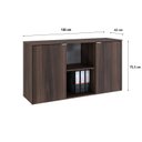 Ver imagem 4 de Armário Baixo com 2 Portas e Nicho 75x135x42cm Marrom/Nogal/Branco