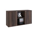 Ver imagem 5 de Armário Baixo com 2 Portas e Nicho 75x135x42cm Marrom/Nogal/Branco
