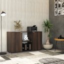 Ver imagem 7 de Armário Baixo com 2 Portas e Nicho 75x135x42cm Marrom/Nogal/Branco