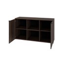 Ver imagem 2 de Armário Baixo com 2 Portas e Nicho 75x135x42cm Marrom/Nogal/Preto