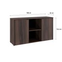 Ver imagem 4 de Armário Baixo com 2 Portas e Nicho 75x135x42cm Marrom/Nogal/Preto