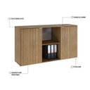 Ver imagem 6 de Armário Baixo com 2 Portas e Nicho 75x135x42cm Marrom/Lamina Mel/Branco