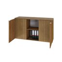 Ver imagem 2 de Armário Baixo com 2 Portas e Nicho 75x135x42cm Marrom/Lamina Mel/Branco