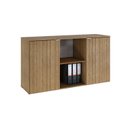 Ver imagem 3 de Armário Baixo com 2 Portas e Nicho 75x135x42cm Marrom/Lamina Mel/Branco