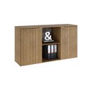 Ver imagem 5 de Armário Baixo com 2 Portas e Nicho 75x135x42cm Marrom/Lamina Mel/Branco