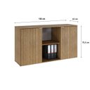 Ver imagem 4 de Armário Baixo com 2 Portas e Nicho 75x135x42cm Marrom/Lamina Mel/Branco