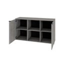 Ver imagem 2 de Armário Baixo com 2 Portas e Nicho 75x135x42cm Branco/Snow/Preto