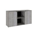 Ver imagem 3 de Armário Baixo com 2 Portas e Nicho 75x135x42cm Branco/Snow/Preto