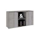 Ver imagem 5 de Armário Baixo com 2 Portas e Nicho 75x135x42cm Branco/Snow/Preto