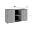 Ver imagem 4 de Armário Baixo com 2 Portas e Nicho 75x135x42cm Branco/Snow/Preto