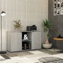 Ver imagem 7 de Armário Baixo com 2 Portas e Nicho 75x135x42cm Branco/Snow/Preto