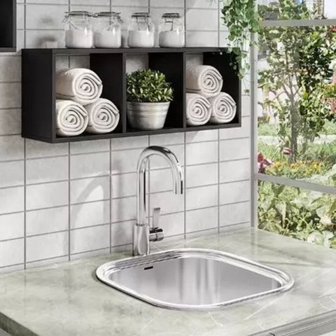 Nicho Prat-k Triplo Decorativo Multiuso de Parede Suporta até 10kg - Preto