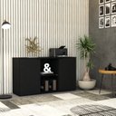 Ver imagem 7 de Armário Baixo com 2 Portas e Nicho 75x135x42cm Preto/Onix