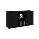 Ver imagem 5 de Armário Baixo com 2 Portas e Nicho 75x135x42cm Preto/Onix