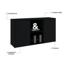 Ver imagem 6 de Armário Baixo com 2 Portas e Nicho 75x135x42cm Preto/Onix