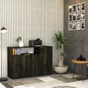 Ver imagem 7 de Armário Aparador com 3 Portas e Nicho 89,5x135x42cm Marrom/Carvalho Escuro/Branco