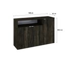 Ver imagem 4 de Armário Aparador com 3 Portas e Nicho 89,5x135x42cm Marrom/Carvalho Escuro/Branco