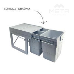 Lixeira Wasteboy Embutir Tripla 30 Litros 03 Cestos Hfele - 5