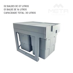Lixeira Wasteboy Embutir Tripla 30 Litros 03 Cestos Hfele - 3