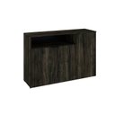 Ver imagem 3 de Armário Aparador com 3 Portas e Nicho 89,5x135x42cm Marrom/Carvalho Escuro/Preto