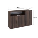 Ver imagem 4 de Armário Aparador com 3 Portas e Nicho 89,5x135x42cm Marrom/Nogal/Branco