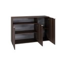 Ver imagem 2 de Armário Aparador com 3 Portas e Nicho 89,5x135x42cm Marrom/Nogal/Branco