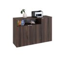 Ver imagem 5 de Armário Aparador com 3 Portas e Nicho 89,5x135x42cm Marrom/Nogal/Branco