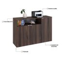 Ver imagem 6 de Armário Aparador com 3 Portas e Nicho 89,5x135x42cm Marrom/Nogal/Branco