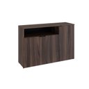 Ver imagem 3 de Armário Aparador com 3 Portas e Nicho 89,5x135x42cm Marrom/Nogal/Preto
