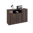 Ver imagem 5 de Armário Aparador com 3 Portas e Nicho 89,5x135x42cm Marrom/Nogal/Preto