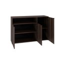 Ver imagem 2 de Armário Aparador com 3 Portas e Nicho 89,5x135x42cm Marrom/Nogal/Preto