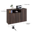 Ver imagem 6 de Armário Aparador com 3 Portas e Nicho 89,5x135x42cm Marrom/Nogal/Preto