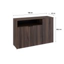Ver imagem 4 de Armário Aparador com 3 Portas e Nicho 89,5x135x42cm Marrom/Nogal/Preto
