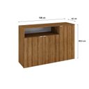 Ver imagem 4 de Armário Aparador com 3 Portas e Nicho 89,5x135x42cm Marrom/Lâmina Mel/Branco