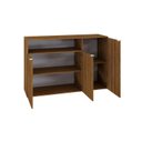 Ver imagem 2 de Armário Aparador com 3 Portas e Nicho 89,5x135x42cm Marrom/Lâmina Mel/Branco