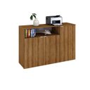 Ver imagem 5 de Armário Aparador com 3 Portas e Nicho 89,5x135x42cm Marrom/Lâmina Mel/Branco