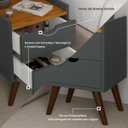 Ver imagem 3 de Mesa Lateral de Cama Cabeceira 2 Gavetas:cinza
