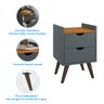 Mesa Lateral de Cama Cabeceira 2 Gavetas:cinza - 5