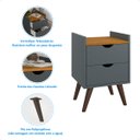 Ver imagem 5 de Mesa Lateral de Cama Cabeceira 2 Gavetas:cinza